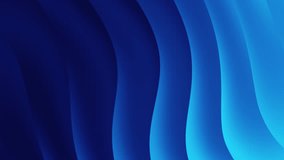 Blue gradient curve waves flowing. Abstract 3d background. Seamless looping. 4K footage 3840x2160