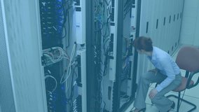 Animation of cyber attack text and data processing over caucasian female it technician by server. global online security, digital interface and data processing concept digitally generated video. - Powered by Shutterstock - Get 15% off with code: PIKWIZARD15