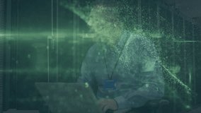 Animation of cyber attack text and padlock over caucasian male it technician with laptop. global online security, digital interface and data processing concept digitally generated video. - Powered by Shutterstock - Get 15% off with code: PIKWIZARD15