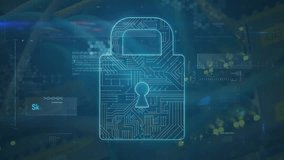 Animation of padlock and data processing over server. global online security, digital interface and data processing concept digitally generated video. - Powered by Shutterstock - Get 15% off with code: PIKWIZARD15