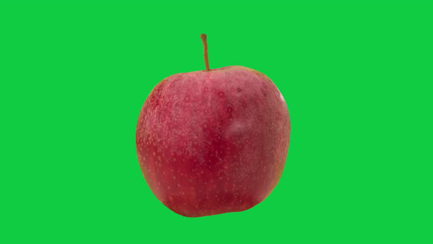 Stop motion animation Red yellow apple spinning and taking a bite on chroma key green screen background, Alpha Channel. | Shutterstock HD Video #1100938065