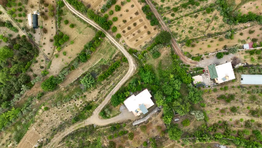 Farm Region Aerial View 4 K Alanya Turkey