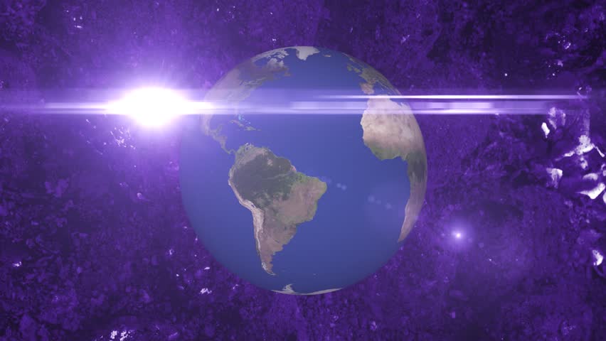 View of Earth planet Rotating on space or galaxy and stars milky way, Animation of Earth planet seen from space.	 Royalty-Free Stock Footage #1100946975