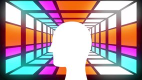 Animation of human brain with question marks over neon tunnel. Thinking and cognition concept digitally generated video. - Powered by Shutterstock - Get 15% off with code: PIKWIZARD15
