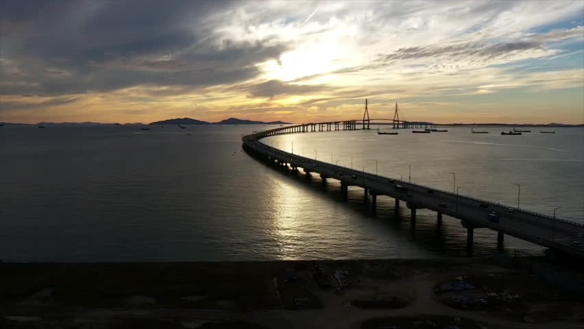 Aerial view Of Incheon Bridge At sea inson In South Korea
 Royalty-Free Stock Footage #1100955071