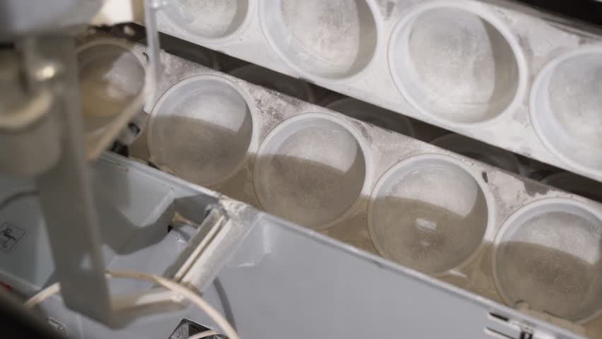 Automated production line at the bread factory. Technological process of product molding. Production of bakery products. | Shutterstock HD Video #1100957917