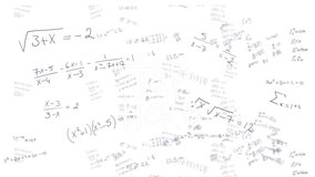 Animation of mathematical equations and data processing over white background. Global science, business, finances, computing and data processing concept digitally generated video. - Powered by Shutterstock - Get 15% off with code: PIKWIZARD15