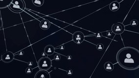 Animation of network of connections with icons. Global connections, business, finances, computing and data processing concept digitally generated video. - Powered by Shutterstock - Get 15% off with code: PIKWIZARD15