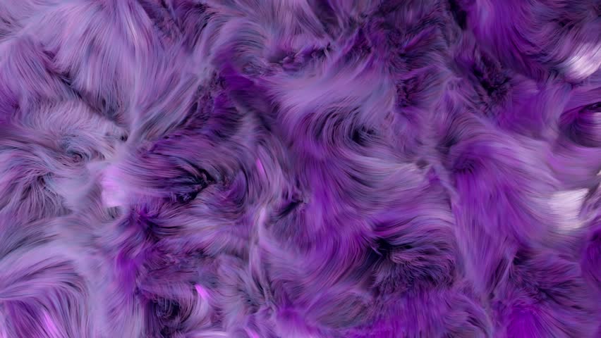 Pink and purple plush hair fur blowing in the wind. 4K CGI background. | Shutterstock HD Video #1100963791