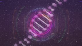 Animation of dna helix and snowfall over cubes and globe against abstract background. Digitally generated, hologram, globalization, medical, healthcare, winter, molecule and technology concept. - Powered by Shutterstock - Get 15% off with code: PIKWIZARD15