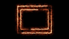 Electric animations or burning square or rectangular fires are 4k alpha channel video frames for background editing.