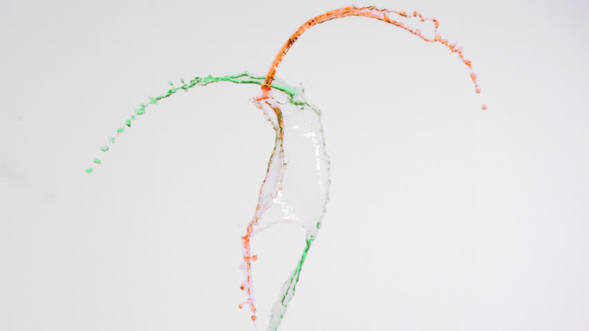 Animation of green and red liquid on white background. Abstarct background, color and pattern concept digitally generated video.