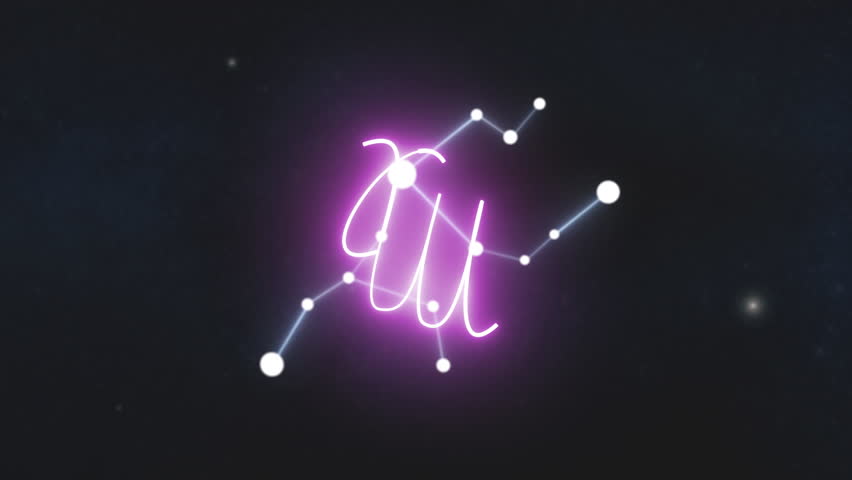 Virgo zodiac constellation is formed from individual stars in night sky. Astronomy sign animation | Shutterstock HD Video #1100976757