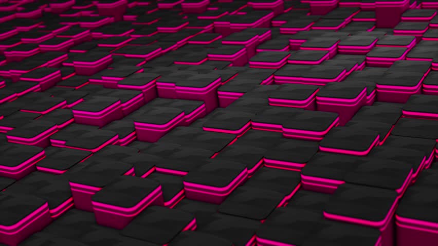 Animated dark pink color 3d geometrical square block with glowing strip moving up and down background | Shutterstock HD Video #1100978021
