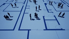 Floor Pland And Silhouettes 3D Video Animation