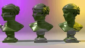3D Rotating Venus Head Animation. Abstract Futuristic Sculpture In Modern Art Style. Glitch Effect. NFT Cryptoart Concept. 4K - Powered by Shutterstock - Get 15% off with code: PIKWIZARD15
