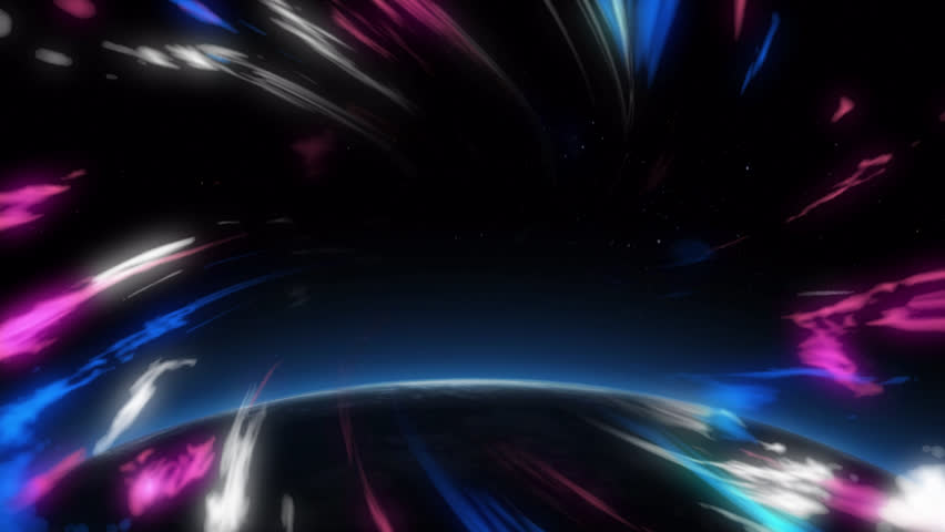 Animation of blue and pink lights moving fast over tech icons and globe. global data processing and technology concept digitally generated video. | Shutterstock HD Video #1100982693