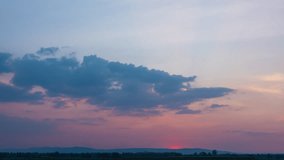4k Nature video Time lapse cloud sky sunset, Time lapse sunset cloud animated with sunshine beautiful. Nature video landscape background high quality video concept 4K ProRes 422