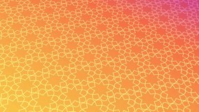 animated abstract pattern with geometric elements in yellow-orange tones gradient background