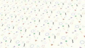 animated abstract pattern with geometric elements in multicolored tones gradient background
