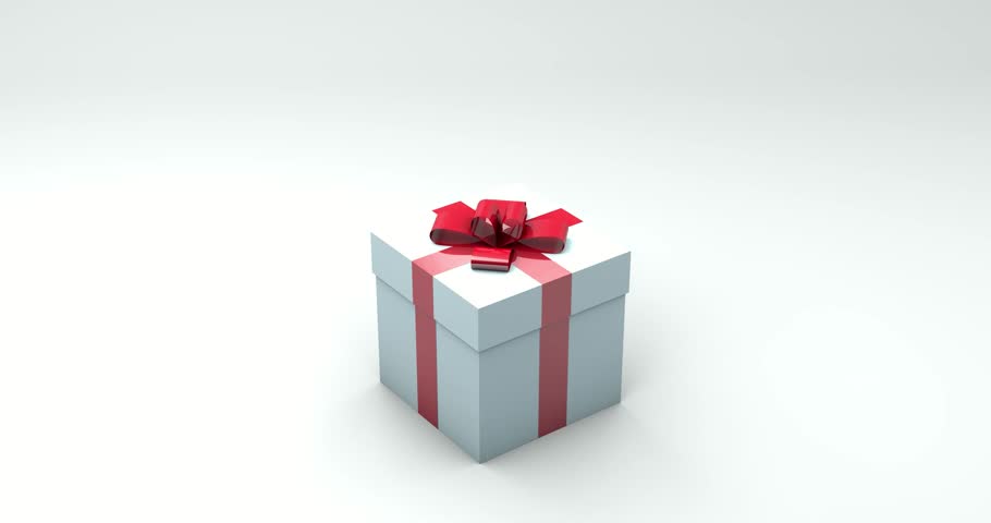 Christmas pastel blue gift box with red ribbon opening and closing animation seamless loop video Open box looped from 1s to 5s with Alpha channel 4K 3D rendering box Royalty-Free Stock Footage #1100994157