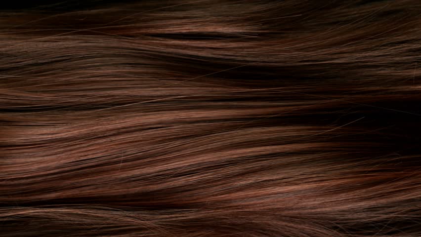 Super slow motion of beautiful healthy long smooth flowing brown hair. Filmed on high speed cinematic camera at 1000 fps. | Shutterstock HD Video #1100994191