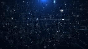 Technology digital line corner structure cyber data network connection concept. Abstract 3d futuristic fly trough areal view 4K motion background. - Powered by Shutterstock - Get 15% off with code: PIKWIZARD15