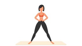 Plie squats exercise tutorial. Female workout on mat