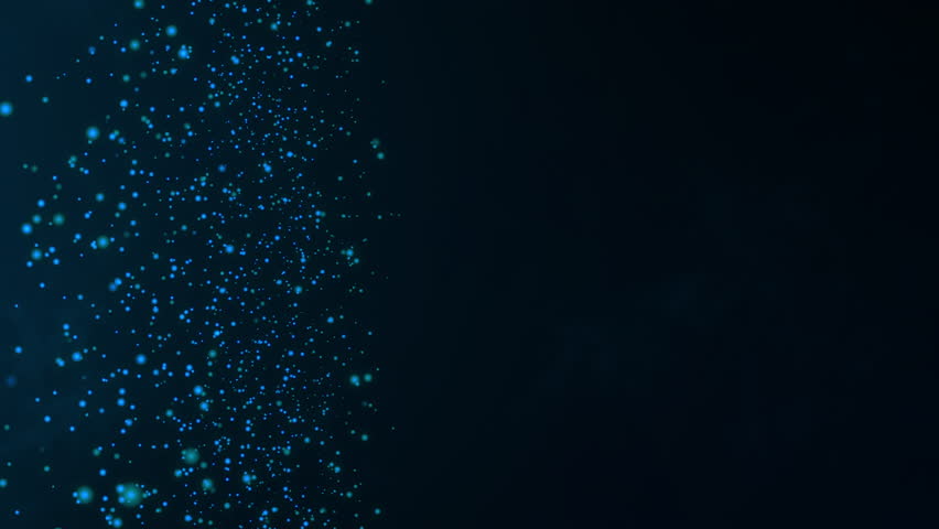 Calm blue particles on left on black background title screen video effect | Shutterstock HD Video #1101010373
