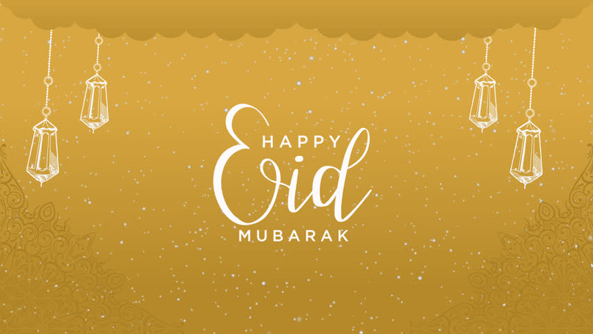 Happy Eid Mubarak animation text. Great for video introduction 4K Footage and use as a card for the celebration of Eid Alfitr and Adha in Muslim community. 4k video Alpha Mate
 | Shutterstock HD Video #1101018869