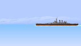 Battle ship 8 bit. 3d animation