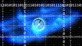 Animation of clock, binary coding and data processing. Global networks, digital interface, computing and data processing concept digitally generated video. - Powered by Shutterstock - Get 15% off with code: PIKWIZARD15