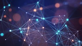 Abstract connected dots and lines. Concept of AI technology, Motion of digital data flow. Communication and technology network concept with moving lines and dots. 3D rendering - Powered by Shutterstock - Get 15% off with code: PIKWIZARD15