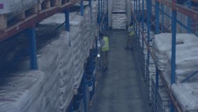 Animation of network of digital icons against african american male worker walking at warehouse. Global networking and logistics business technology concept - Powered by Shutterstock - Get 15% off with code: PIKWIZARD15