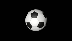A football ball with a futuristic animation around him. 3D animation.