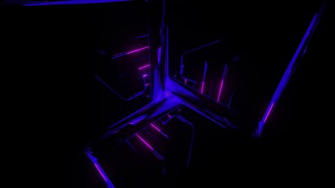 Cyberpunk Glitch Neon Mirror Cube Animated Wallpaper - Embed