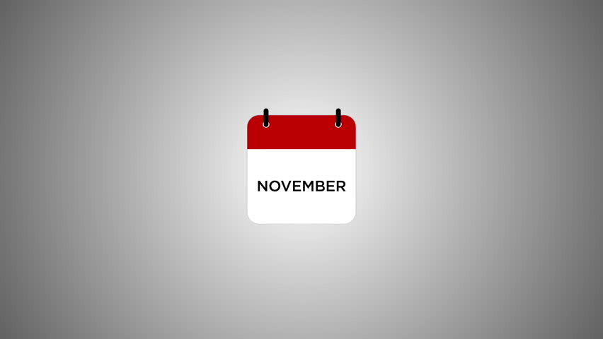 Calendar months animation from January to December on green screen background