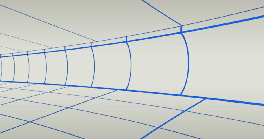 Animation of digital tunnel on white background. Pattern and digital interface concept digitally generated video.