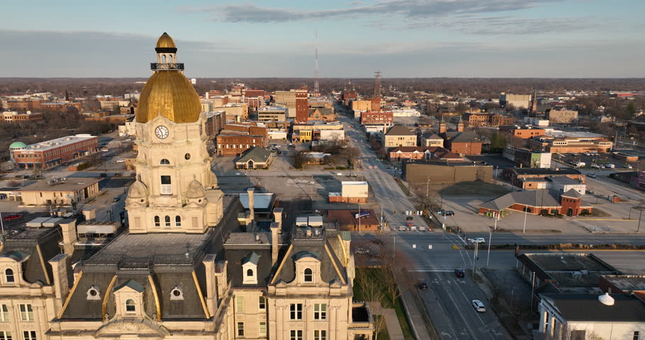 Architecture and Downtown City Center Terre Haute Indiana USA