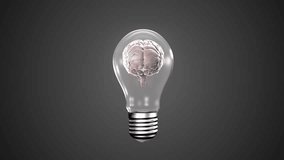 Animation of human brain in light bulb over mathematical equation and diagram on gray background. Digital composite, multiple exposure, ideas, anatomy, artificial intelligence, solutions, technology. - Powered by Shutterstock - Get 15% off with code: PIKWIZARD15