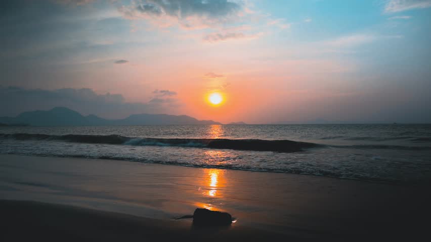 4k high resolution sunset beach video | Shutterstock HD Video #1101051855