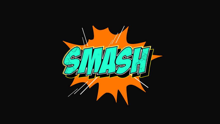 Simple Comic Style Text Animation with Green Color Smash Lettering | Shutterstock HD Video #1101063329