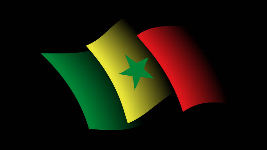 Agitant Le Drapeau Du Sénégal Sur Blanc