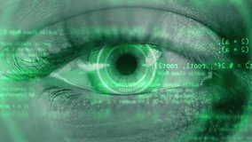 Digital eye with binary codes. Concept of future innovation and AI artificial intelligence chat GPT technology. Neural network or machine learning background. Meta verse virtual reality - Powered by Shutterstock - Get 15% off with code: PIKWIZARD15