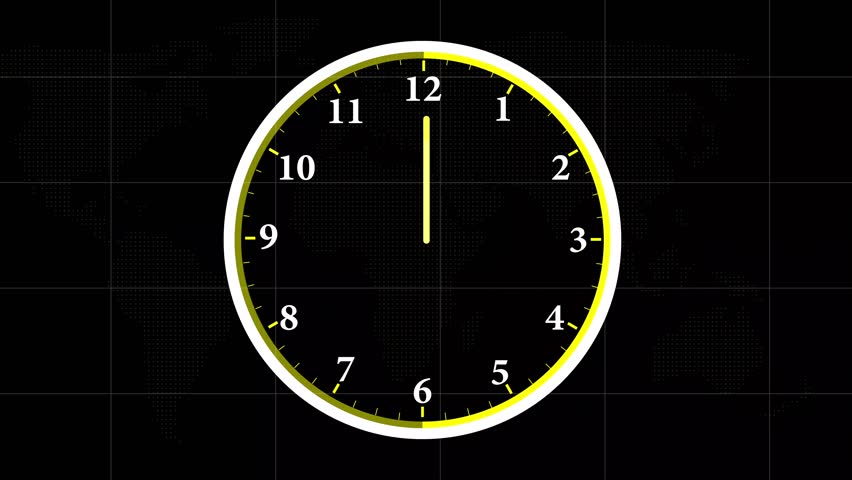 Digital round clock animated first spent time on black background motion graphics. | Shutterstock HD Video #1101080845