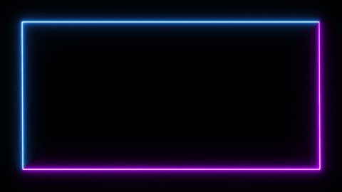 Motion Made - Free Green Color Neon lights rectangle frame animated loop  background 