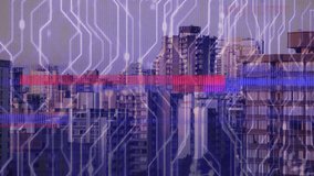 Animation of 6g text, cityscape and connections. Global networks, computing, digital interface and data processing concept digitally generated video. - Powered by Shutterstock - Get 15% off with code: PIKWIZARD15