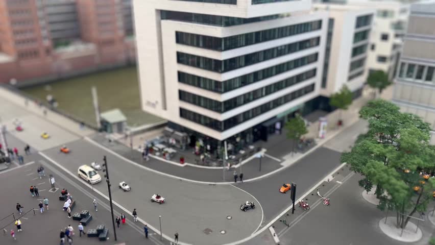 Mini Car Racing in Hamburg City, Tilt Shift Lens
