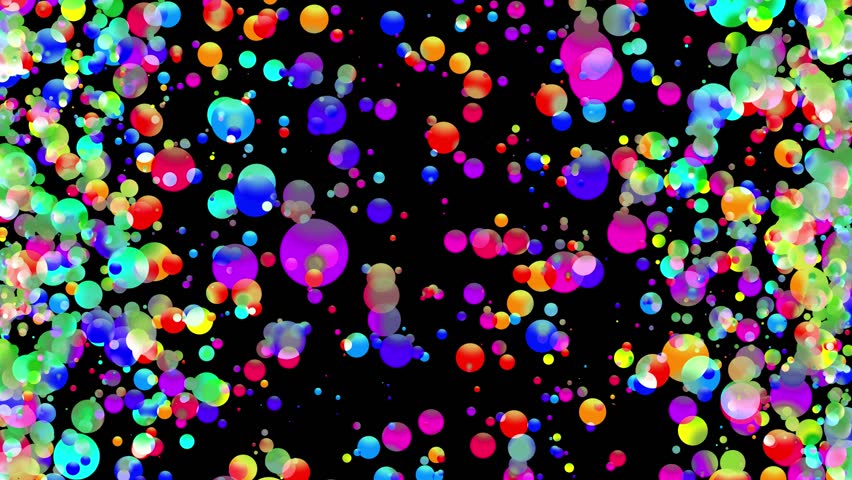 4k looped abstract background with beautiful multi-colored cicles, flat style smoothly move like paint bubbles in water. Particles of droplets of paint in water. Use luma matte as alpha channel | Shutterstock HD Video #1101095359