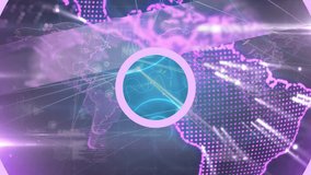 Animation of light trails over spinning globe against network of connections and data processing. Global networking and business technology concept - Powered by Shutterstock - Get 15% off with code: PIKWIZARD15